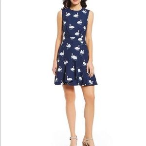 Draper James navy blue swan ruffle dress size 2
